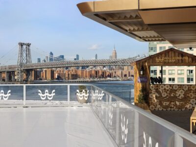 NYC’s First Private Outdoor Ice Rink Opens At One Williamsburg Wharf In Williamsburg, Brooklyn